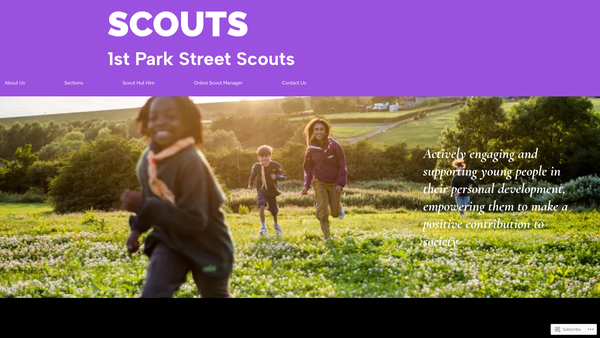 Screenshot of the 1st Park Street Scout Group website
