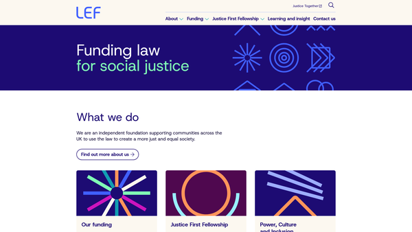 Screenshot of the The Legal Education Foundation website