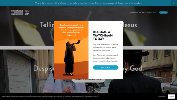 Screenshot of the International Mission to Jewish People website