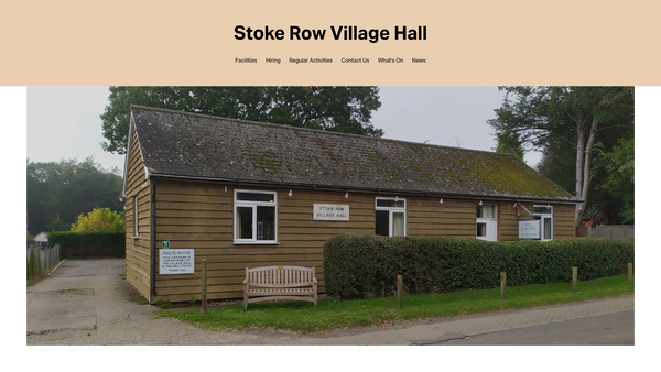 Screenshot of the Stoke Row Village Hall website