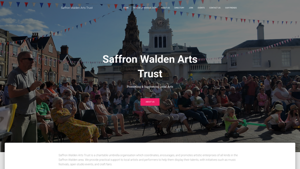 Screenshot of the Saffron Walden Arts Trust website
