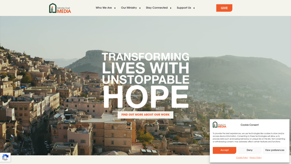 Screenshot of the Middle East Media website