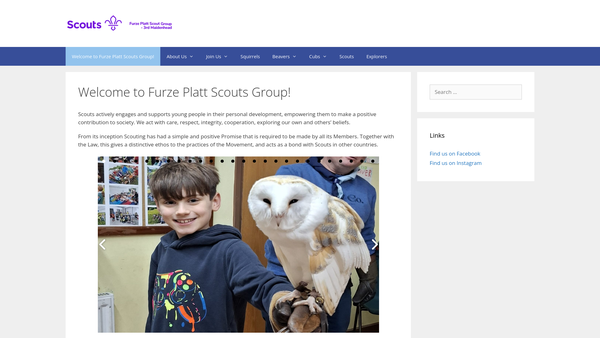 Screenshot of the Furze Platt (3Rd Maidenhead) Scout Group website