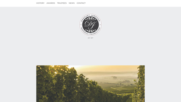 Screenshot of the Derouet - Jameson Memorial Foundation website