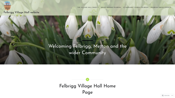 Screenshot of the Felbrigg Village Hall website