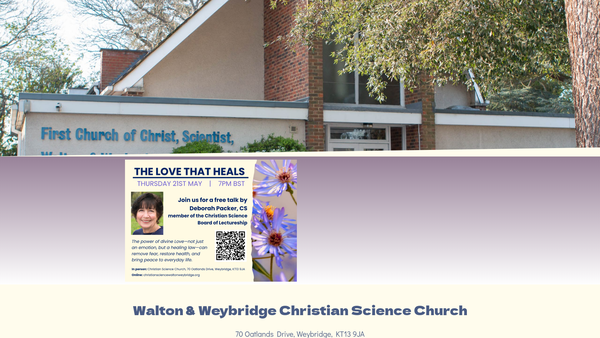 Screenshot of the First Church Of Christ , Scientist, Walton And Weybridge website