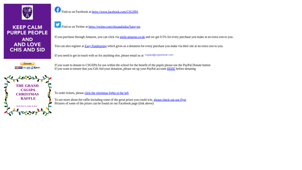 Screenshot of the Chislehurst And Sidcup Grammar School Parents' Association website