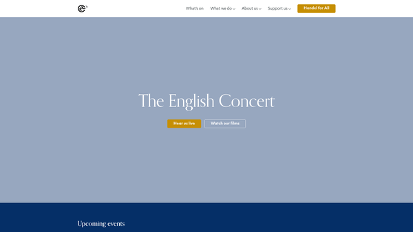 Screenshot of the The English Concert website