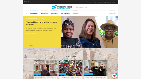 Screenshot of the A T D Fourth World Trust website