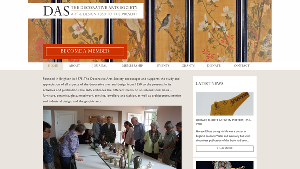Screenshot of the The Decorative Arts Society 1850 To Present website