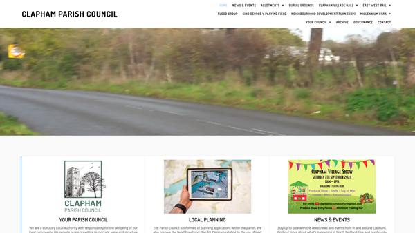 Screenshot of the King George V Playing Field, Clapham, Bedfordshire website