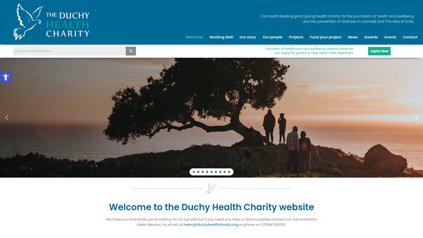 Screenshot of the Duchy Health Charity Limited website