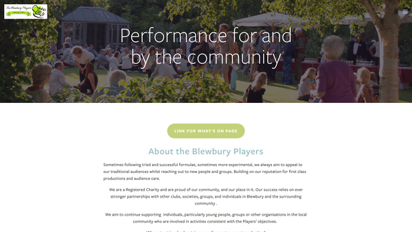 Screenshot of the The Blewbury Players website