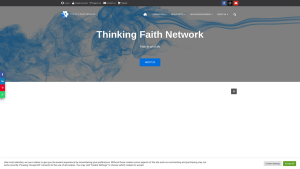 Screenshot of the Thinking Faith Network website