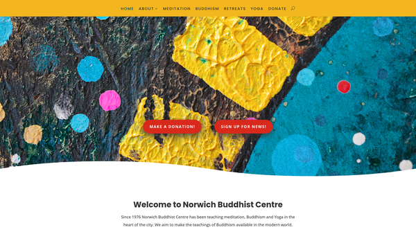 Screenshot of the Triratna Buddhist Community (Norwich) website