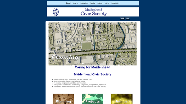 Screenshot of the Maidenhead Civic Society website
