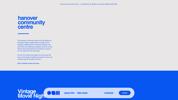 Screenshot of the Hanover Community Association website