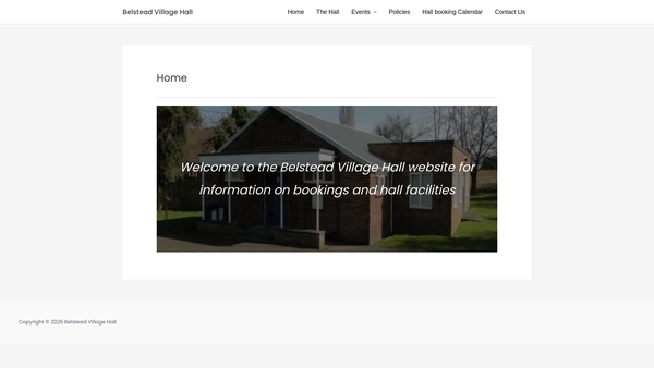 Screenshot of the Belstead Village Hall website