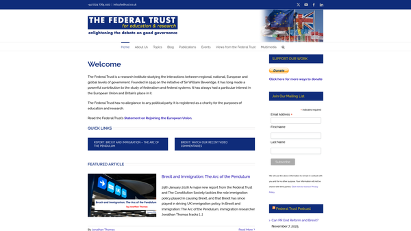 Screenshot of the The Federal Trust For Education And Research website