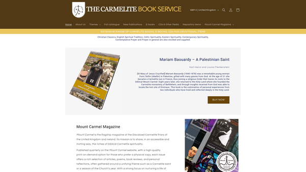 Screenshot of the Charity Of The Discalced Carmelites website