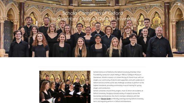 Screenshot of the The Schola Cantorum Of Oxford Charitable Trust website