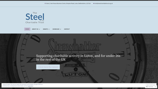 Screenshot of the The Steel Charitable Trust website