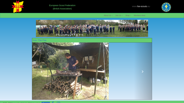 Screenshot of the European Scout Federation (British Association) website