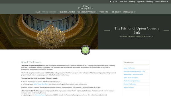 Screenshot of the The Friends Of Upton Country Park website