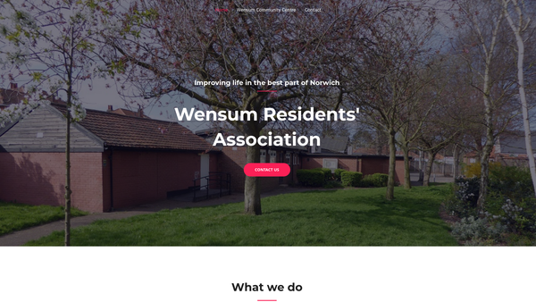 Screenshot of the Wensum Residents Association website