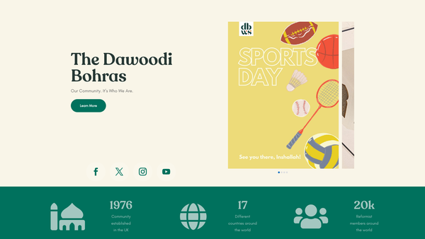 Screenshot of the Dawoodi Bohra Welfare Society In Great Britain website