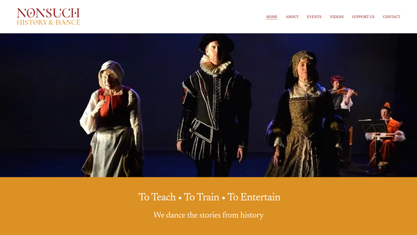 Screenshot of the Nonsuch History And Dance website