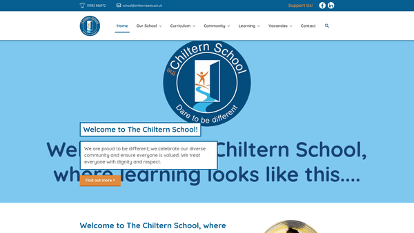 Screenshot of the Socs- Supporters Of Chiltern School website