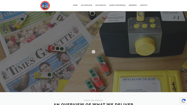 Screenshot of the The Plymouth And West Devon Cassette Talking Newspaper website