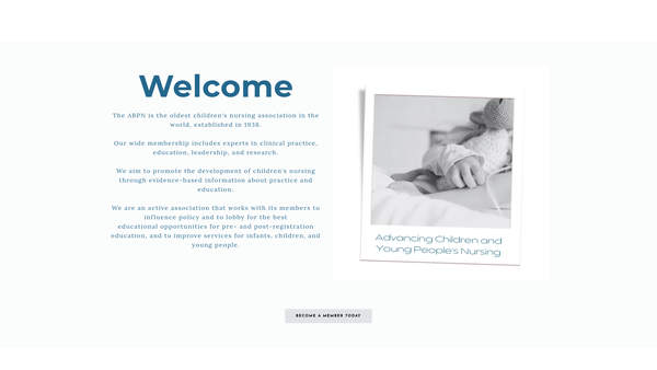 Screenshot of the Association Of British Paediatric Nurses website