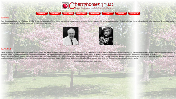Screenshot of the Cherryhomes And Starfish Trust website