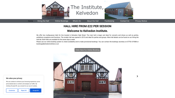 Screenshot of the The Institute website