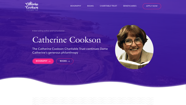 Screenshot of the The Catherine Cookson Charitable Trust website