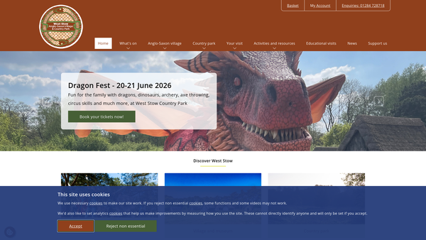 Screenshot of the West Stow Saxon Village Trust website