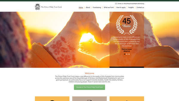 Screenshot of the The Prince Philip Trust Fund website