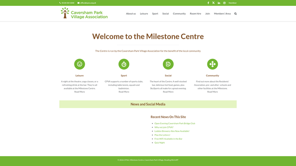 Screenshot of the Caversham Park Village Association website