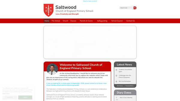 Screenshot of the The Friends Of Saltwood School website