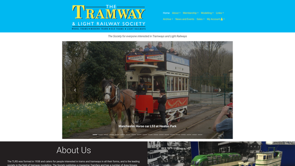Screenshot of the The Tramway & Light Railway Society website