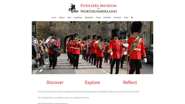 Screenshot of the The Fusiliers Museum Of Northumberland website