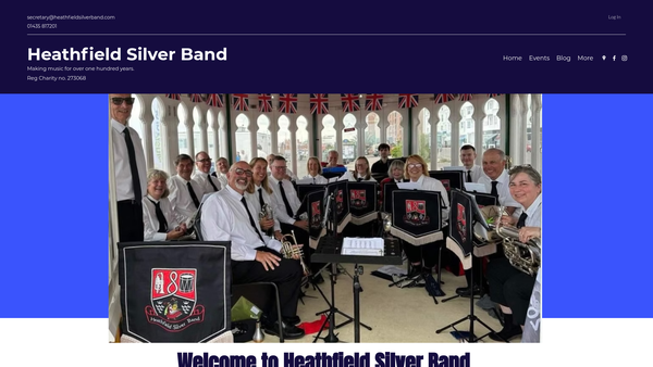 Screenshot of the The Heathfield Silver Band website