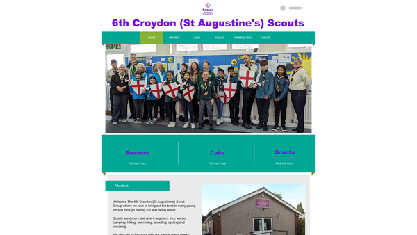 Screenshot of the 6th Croydon (St Augustines) Scout Group website