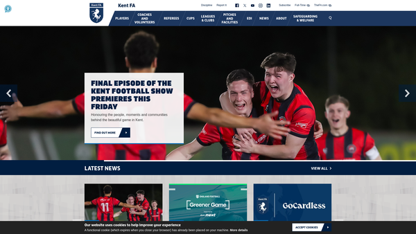 Screenshot of the The Kent County Football Association Benevolent Fund website