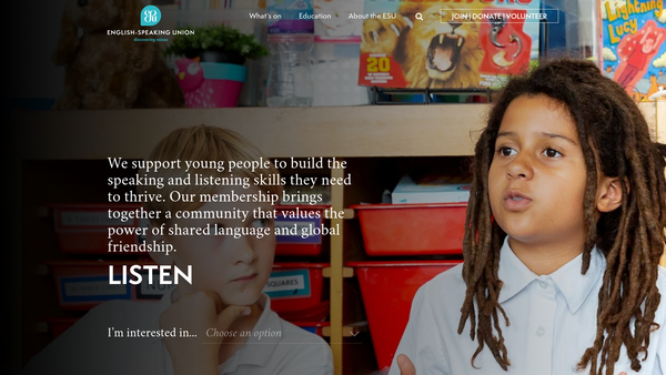 Screenshot of the English- Speaking Union Of The Commonwealth website