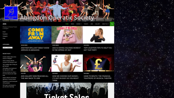 Screenshot of the Abingdon Operatic Society website