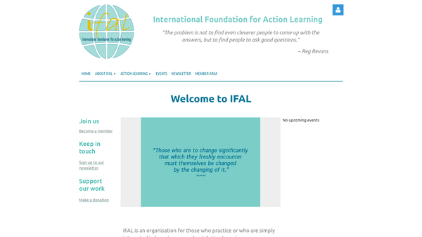 Screenshot of the The International Foundation For Action Learning -UK website