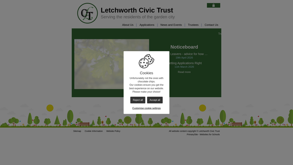 Screenshot of the The Letchworth Civic Trust website